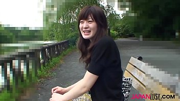 Horny brunette Japan teen Aki Tajima with nice hairy pussy getting it drilled by asian cock.
